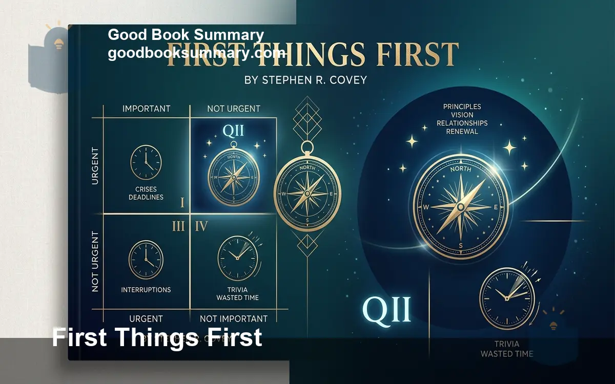 First things first by Stephen R. Covey: book summary and the quadrant II framework